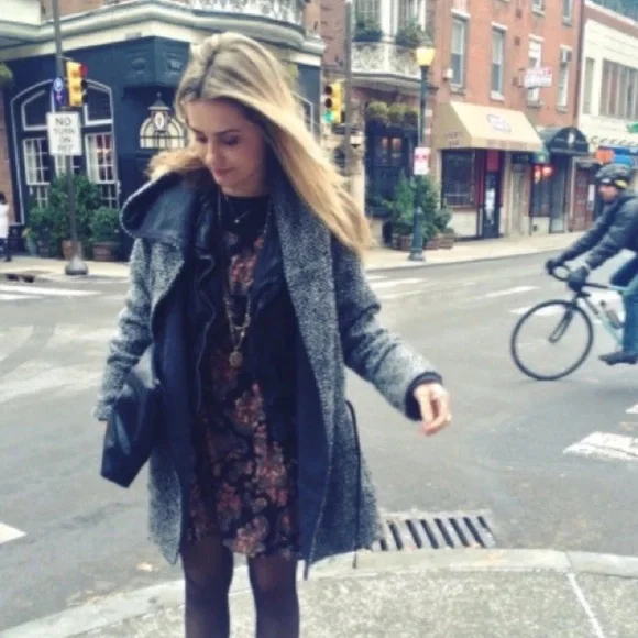 Free People Satellite Image Swing Hooded Tweed Wool Oversized Coat Size XS - Picture 6 of 17